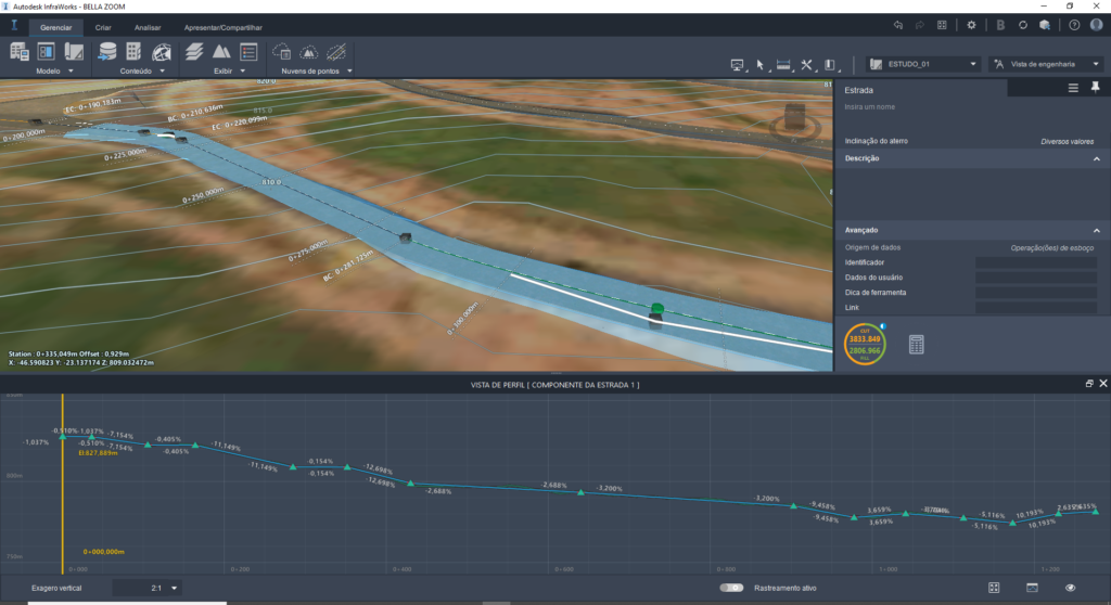 perfil longitudinal e calculo de corte e aterro no modelo bim do curso de infraworks da spbim perfil longitudinal e calculo de corte e aterro no modelo bim do curso de infraworks da spbim